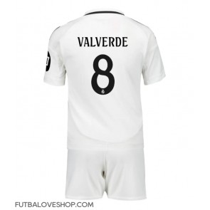 Dres Real Madrid Federico Valverde #8 Domáci pre deti 2024-25 Krátky Rukáv (+ trenírky)